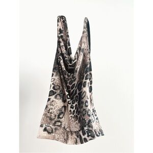 RARE Vintage Joseph Ribkoff | Leopard Sequin Cowl Neck Top